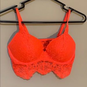 VS Pink neon orange push up bra